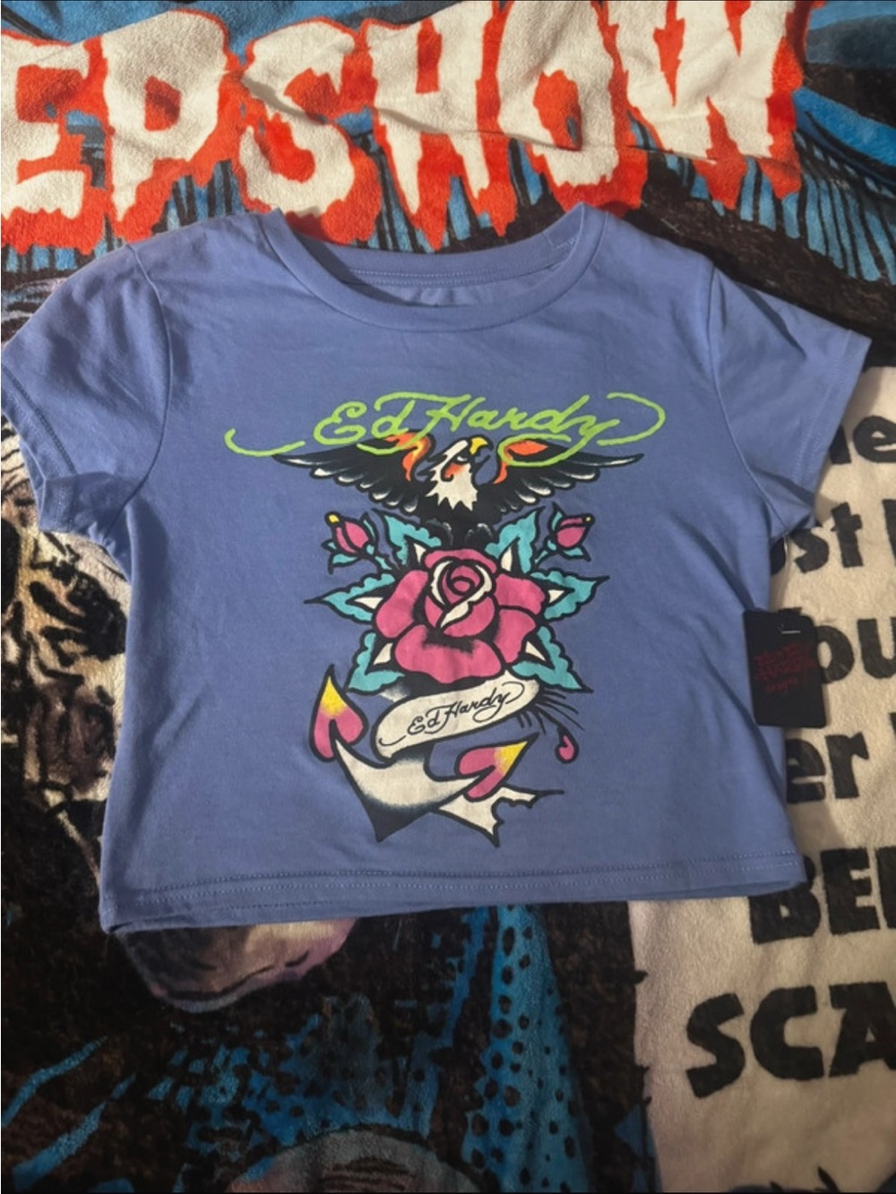 Purple Ed Hardy baby tee